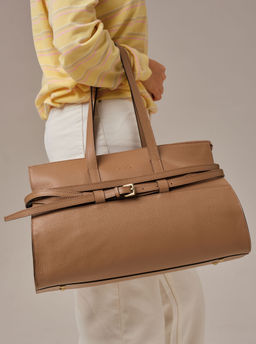 Кожаная сумка Rumi DBR 31152 коричневый капучино фото 5