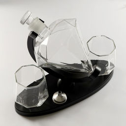 Мини-Бар «Рубин», на подставке, на 2 персоны, штоф - 850 мл, стаканы - 300 мл, 28.5×11×21.5 см, стекло, дерево