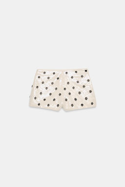 SHORTS MINI LENTEJUELAS LUNARES / Blanco / Negro - Zara фото 6