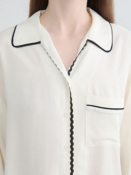 G?mlek Yaka Kad?n Pijama Tak?m