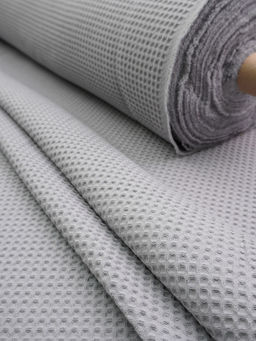 Вафельное премиум-полотно "Italy" цв.Пепельный, ш.1.5м, хлопок-100%, 240гр/м.кв