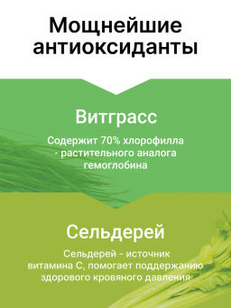 Витграсс + Сельдерей 100г (Состав: порошок из молодых зеленых ростков пшеницы, порошок сельдерея)