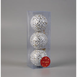 Ёлочные игрушки Ксавье, шары новогодние, d=8 см, набор 3 шт., бело-синий - Зимнее волшебство фото 2