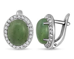 Серьги, нефрит, СПН4202