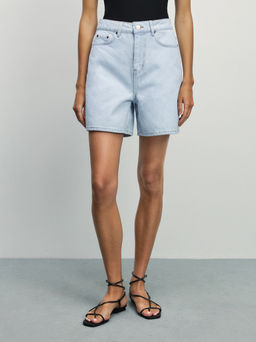 Джинсовые шорты с высокой посадкой / Zarina  фото 3