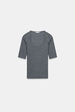RIB RAGLAN T-SHIRT - Zara фото 5