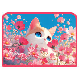 Папка на молнии с ручками А4 ArtSpace "The Kitten in the Poppies" ширина 45мм (ПТЛ-14Л40001) пластик