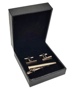 Набор запонок и зажима для галстука в футляре
