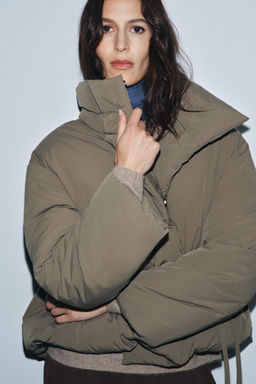 ZW COLLECTION QUILTED CROPPED COAT WITH TIES