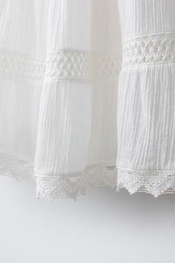 FALDA ROM?NTICA PANELES ENTRED?S / Blanco - Zara фото 4