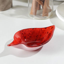 Соусник стеклянный Доляна Лист, 80 мл, 138,13,4см, цвет красный