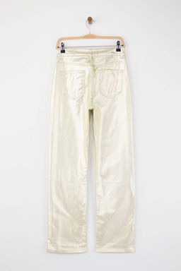 Alt?n Kaplama Yuksek Bel Straight Jeans TWOAW26JE00155 - Trendyolmilla фото 6