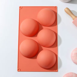 Форма для выпечки Доляна «Полусфера», силикон, 29.5×17 см, 5 ячеек, d=8 см, МИКС