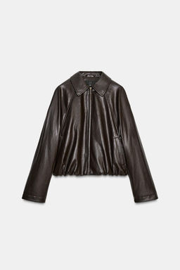 FAUX LEATHER BOMBER JACKET - Zara фото 10