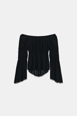 TOP COMBINADO ENCAJE / Negro