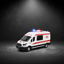 Машина пластик свет-звук Ford transit "Скорая" 22,5 см. (двери) 4 кнопки