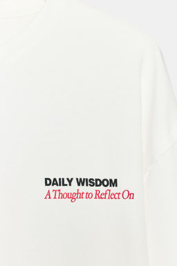 LONG SLEEVE SLOGAN T-SHIRT - Zara фото 6
