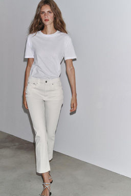 ZW COLLECTION HIGH-WAIST BOOTCUT CROPPED JEANS - Zara фото 9