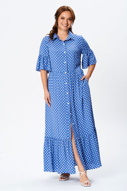 Платье Liona Style 902 синий в горох