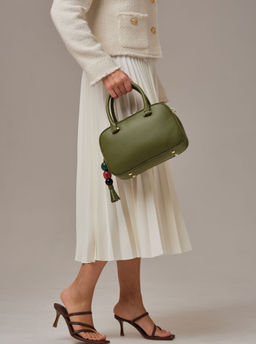 Кожаная сумка Hawaii DBR 31216 зеленая водоросль фото 7