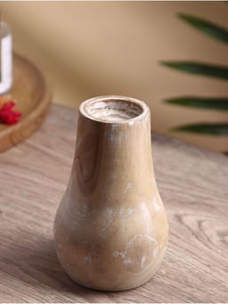 Подсвечник, d=4 см, 9×9×15 см, дерево джати, коричневый