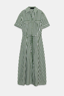 GINGHAM SHIRT DRESS ZW COLLECTION - Zara фото 6