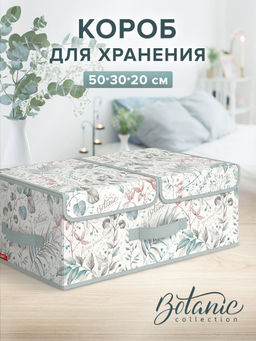 Короб стеллажный 2-х секционный, 50*30*20 см, BOTANIC, шт