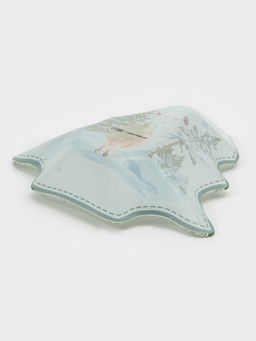 УЦЕНКА Блюдо сервировочное ёлочка «Зверьки в лесу» 17.7×18.5×3.5 см