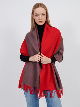 в составе шерсть Большой, мягкий, теплый двусторонний палантин с рисунком в стиле арт-деко.