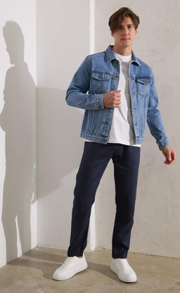 Куртка джинс P011-1336Rus middle blue