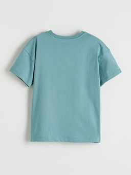 Bisiklet Yaka Bask?l? Erkek ?ocuk Ti??rt