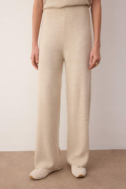 Bej Aksesuar Detayl? 3lu H?rka-Bluz-Pantolon Triko Tak?m TWOAW26AU00049 - Trendyolmilla фото 4