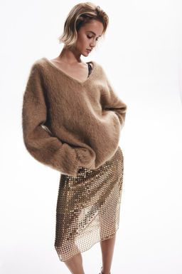 Falda de malla con lentejuelas