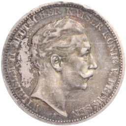 Монета 3 марки 1909 года А Германия (Пруссия)