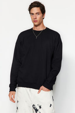 TRENDYOL MAN Lacivert Oversize/Genis Kesim S?rt Bask?l? Ici Polar/S?cak Tutan Pamuk Sweatshirt TMNAW22SW0796 - Trendyolmilla фото 17