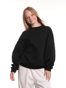 Толстовка оверсайз для девочки 22-2017 черный - Mini maxi фото 12