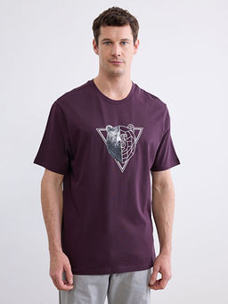 Bisiklet Yaka Bask?l? Erkek Ti??rt