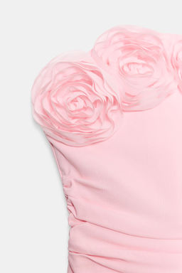 TOP CORSETERO FLORES / Rosa pastel - Zara фото 7