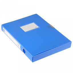 Папка-органайзер (короб) Архивная А4 23,4х31,7х3,5см, пластик, на липучке, цвет голубой (Китай)