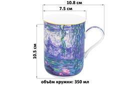 Кружка 350 мл 10,8*7,5*10,5 см Водяные лилии NEW BONE CHINA - Elan gallery фото 2
