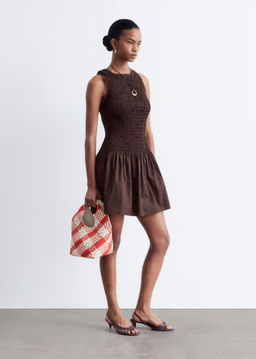 Minivestido en popelina de algod?n fruncido - H&m фото 6
