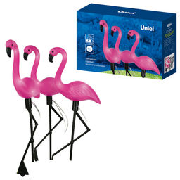 USL-S-833/PM530 FLAMINGO SET3 Садовый светильник на солнечной батарее Фламинго, в комплекте из 3 штук. 6 светодиодов. Белый свет. 1*АA Ni-Mh аккумулятор в/к. IP44. TM Uniel - Volpe фото 14
