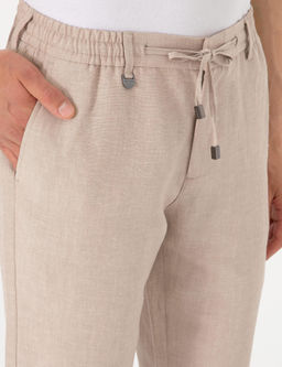A__k Kahverengi Slim Fit Keten Kar___ml_ Pantolon - Pierre cardin фото 5
