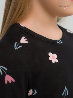 Костюм Алиса тюльпаны на черном-сухая роза - Sovalina фото 33