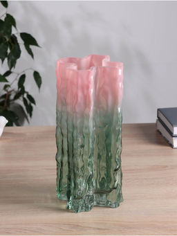 Ваза «Кимберли», 25×12 см, стекло, зелёная, розовая