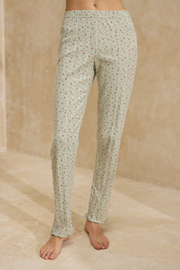 Yesil %100 Pamuklu Cicekli Kurdele/Fiyonklu Fitilli/Pointel Orme Pijama Tak?m? THMSS26PT00010 - Trendyolmilla фото 31