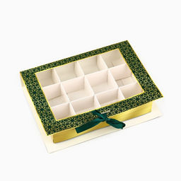 Цена за 5 шт. Коробка для конфет на Рамадан, 12 ячеек Eid Mubarak 18.5 х 13.5 х 3.5 см