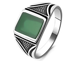 Кольцо, зеленый агат, ТМК-509