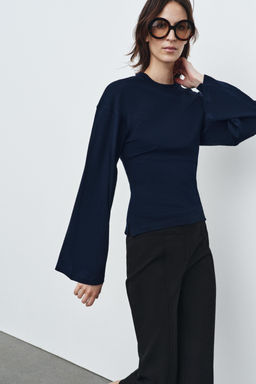 CAMISETA ENTALLADA SUPIMA® / Marino - Zara фото 3
