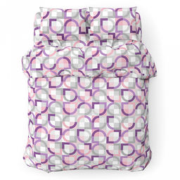 Постельное белье, комплект Евростандарт "Идиллия" белый, 4 предмета: пододеяльник 200х215см, простыня 220х240см, 2 наволочки 50х70см, поплин 115г/м2, хлопок 100%, упаковка "классическая" ПВХ 34,5х41см, "Домашняя мода" (Россия)